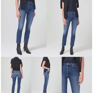 Citizens of Humanity “Charlotte” High‑Rise Straight Jeans — Size 30, Dark Wash